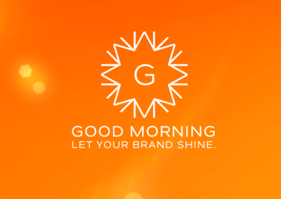 Logo solaire GoodMorning. Les experts de la promotion rayonnent chaque jour de dynamisme, d'exigence.